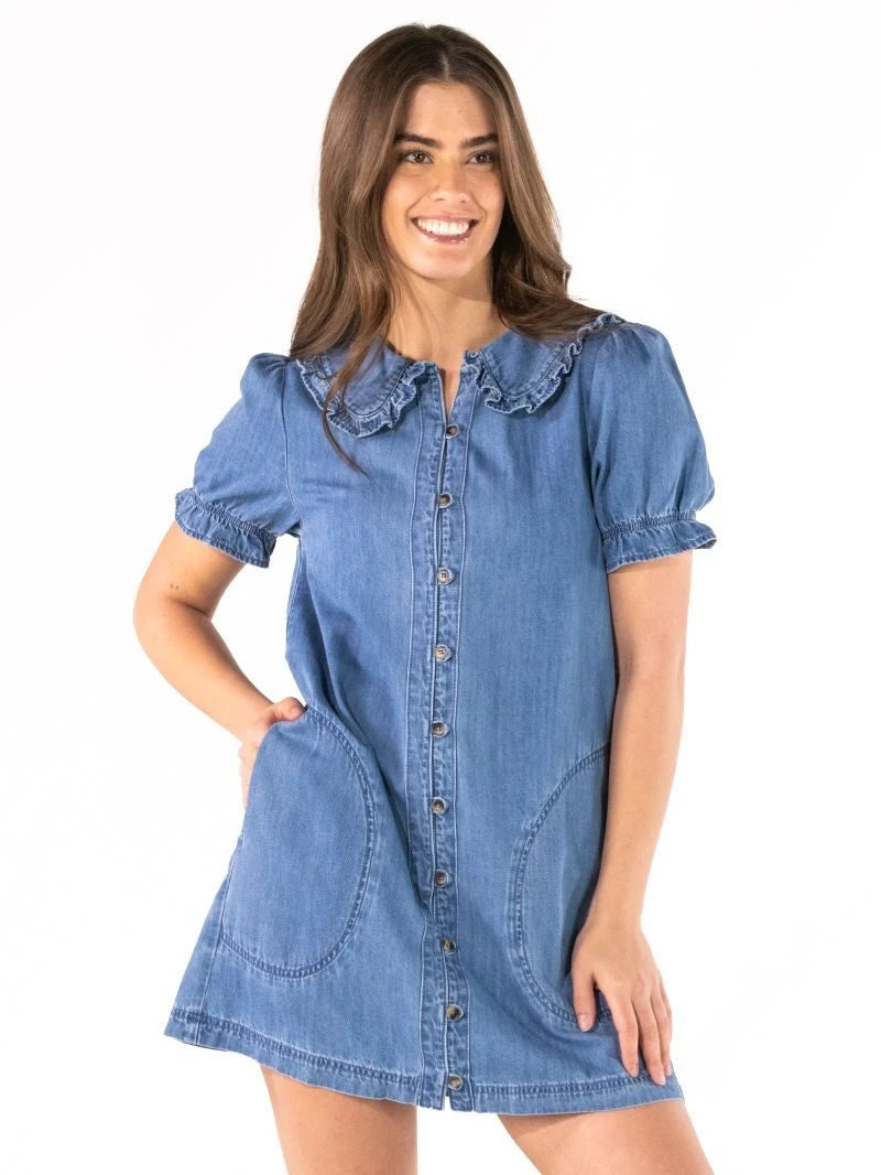 Simply Southern-Button-Up Denim Dress