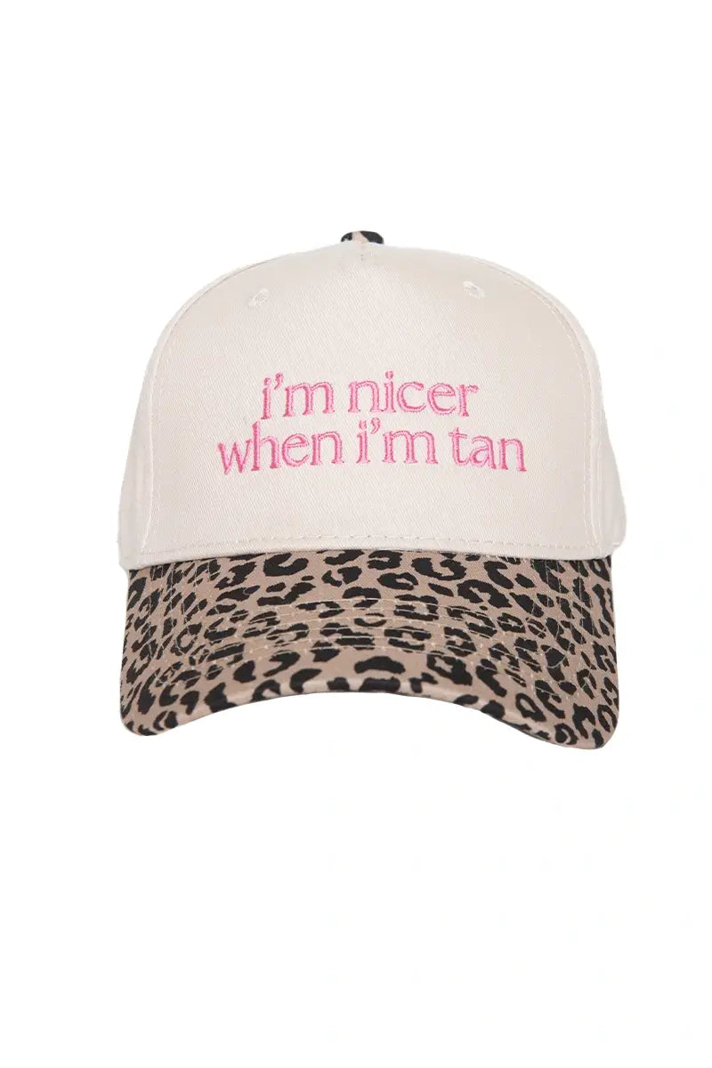 I'm Nicer When I'm Tan Two-Toned Vintage Hats Grad Gift Idea: Pink and Light Pink Stripe