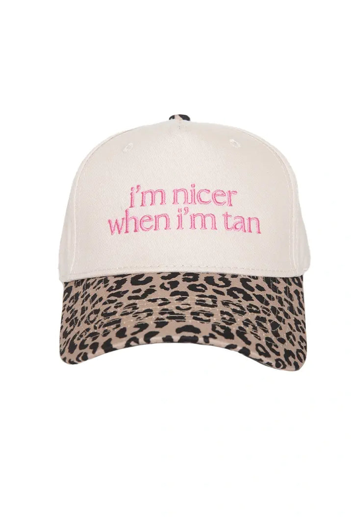 I'm Nicer When I'm Tan Two-Toned Vintage Hats Grad Gift Idea: Pink and Light Pink Stripe