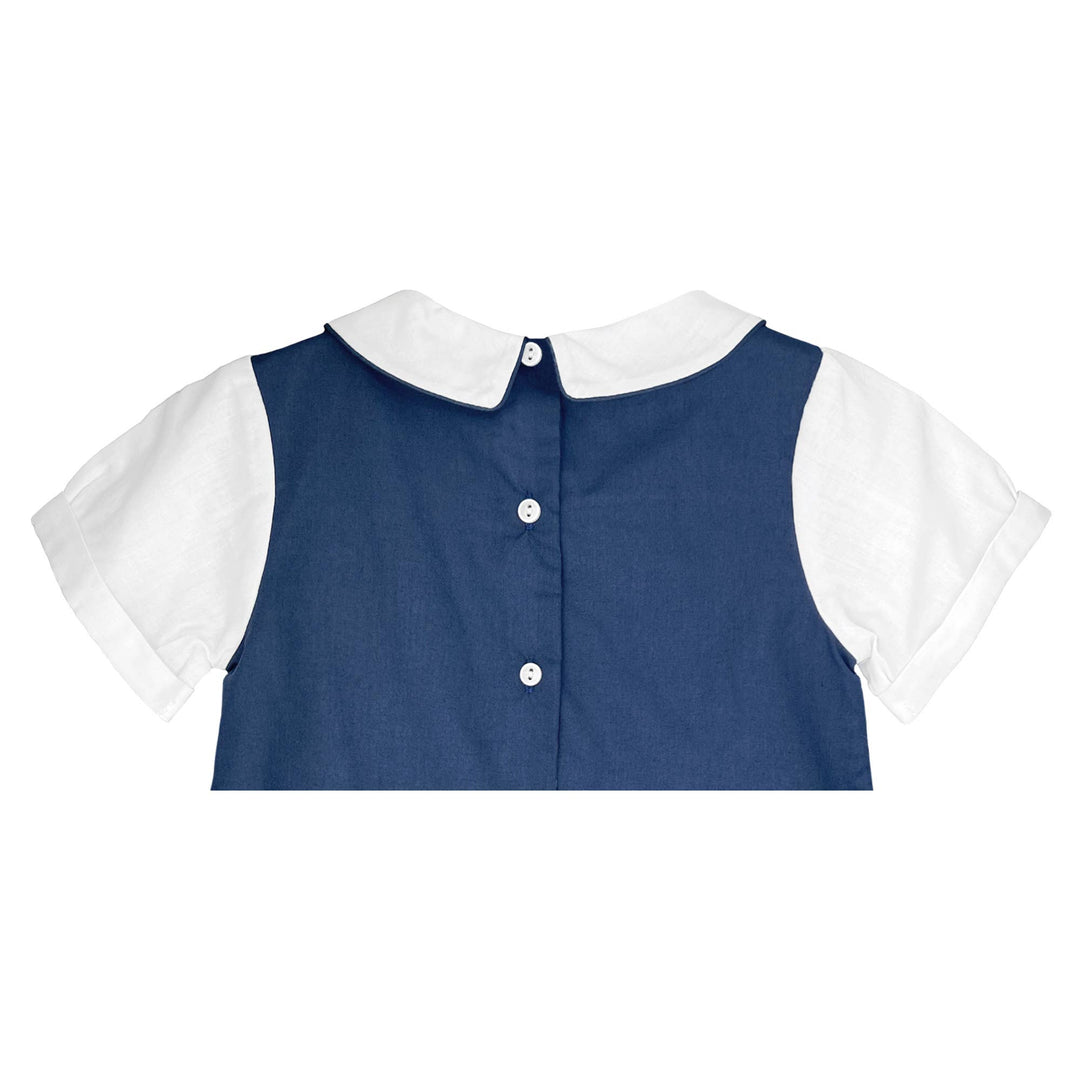 Shortall with Pintucks and Side Tabs: Navy