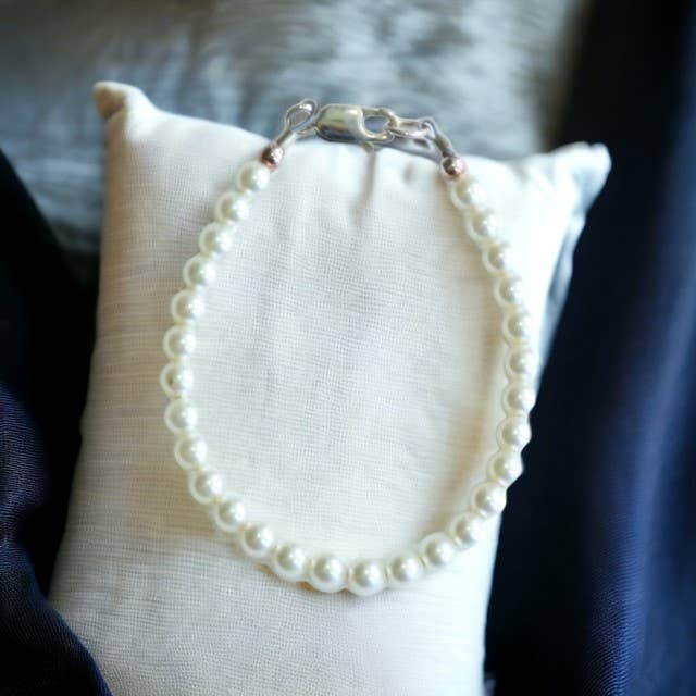 Classic Pearls (WHITE) Bracelet, Children's Jewelry