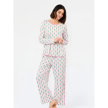 Mary Sqaure Women's Melody Pants Set | Winter Pines Pink (LH)