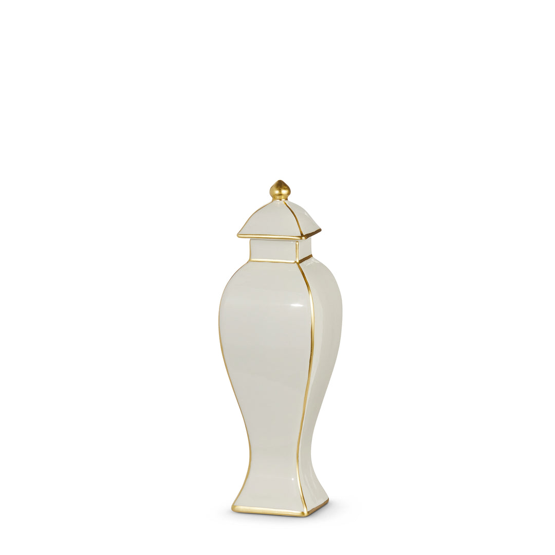 11.5" Gold Accent Decorative Ginger Jar (LH)