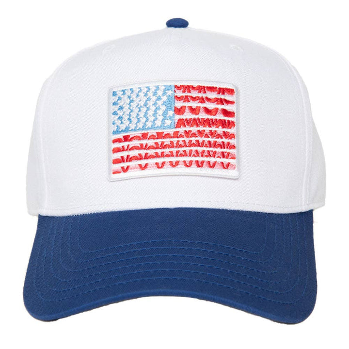 American Flag Two-Toned Hat : Blue and White