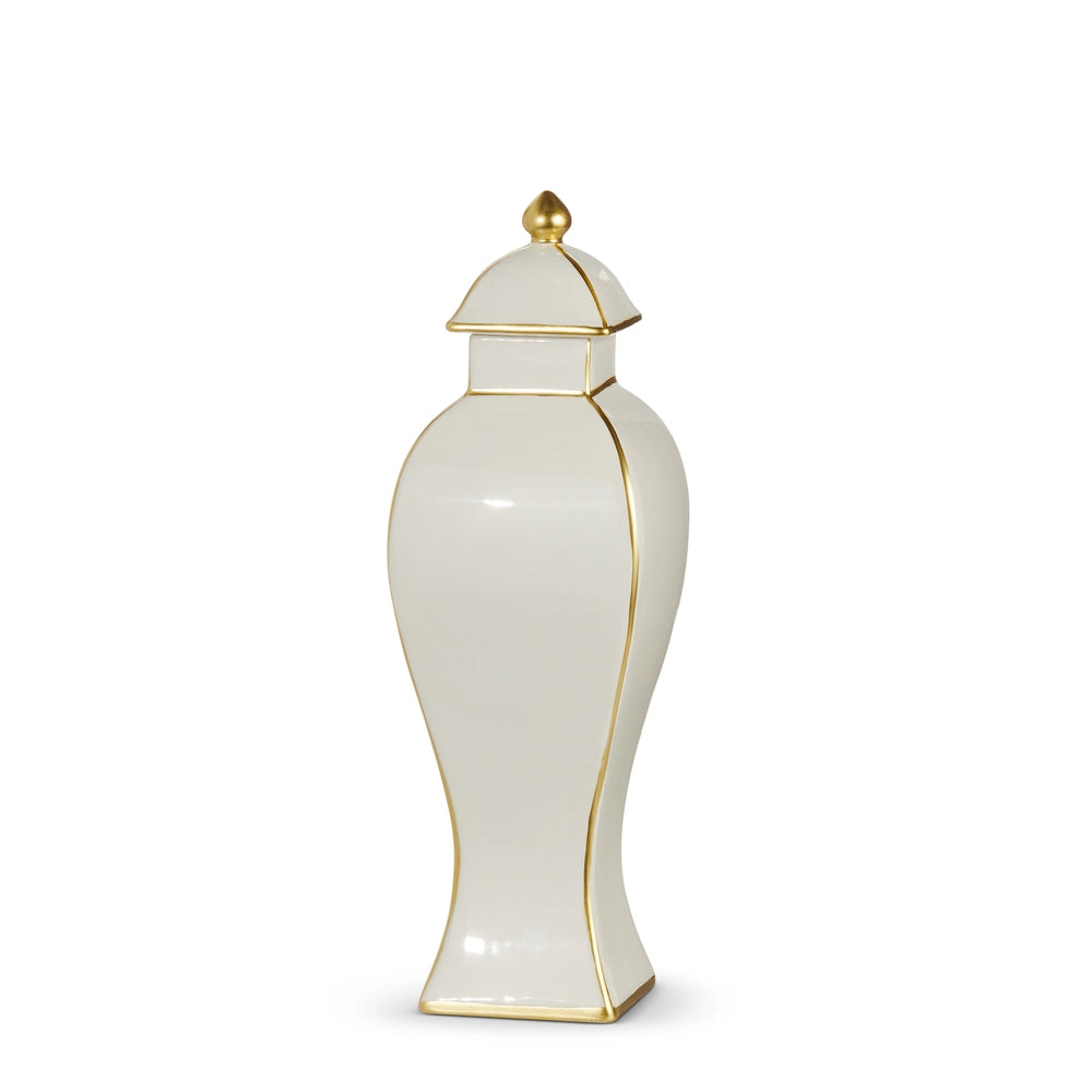 14" Gold Accent Decorative Ginger Jar (LH)