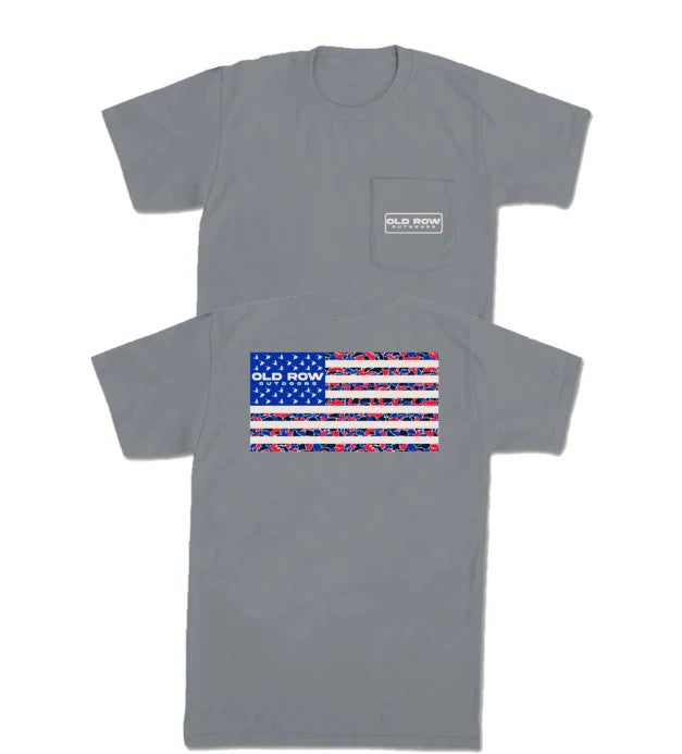 Old Row Men's USA Camo Flag Tee (Bark)