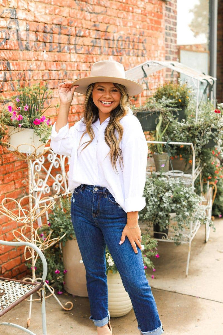 Grace+Emma-Kathryn Classic Button-Up, White