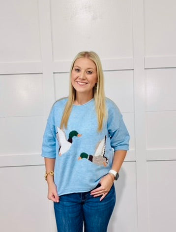 The Darling Duck Short Sleeve Soft Knit Top (LH)