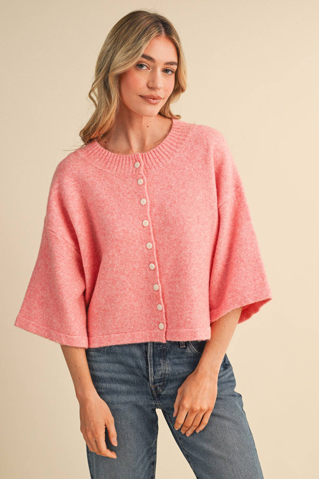 &MERCI - ELBOW LENGTH SLEEVE SWEATER CARDIGAN