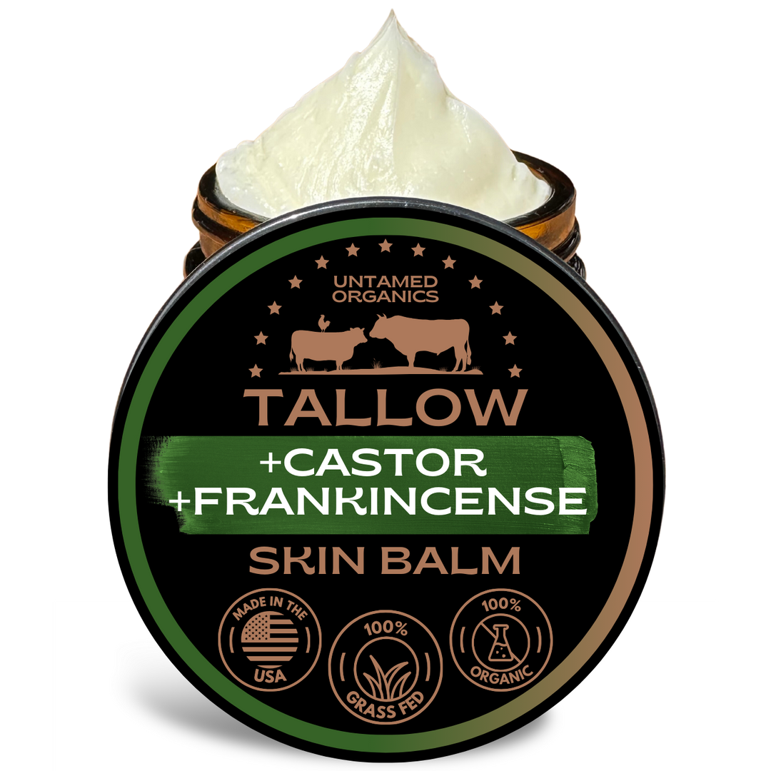 Tallow, Castor, & Frankincense Skin Balm | 2 oz Glass Jar