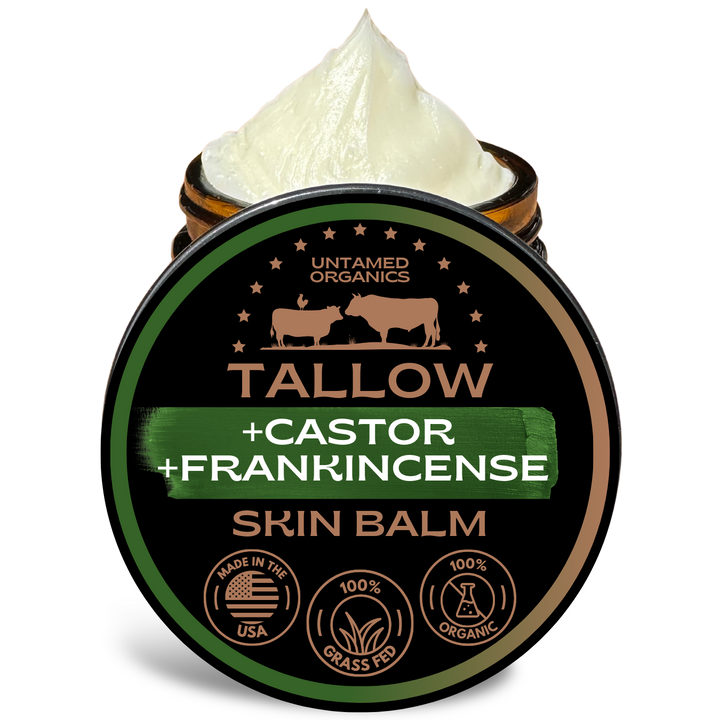 Tallow, Castor, & Frankincense Skin Balm | 2 oz Glass Jar