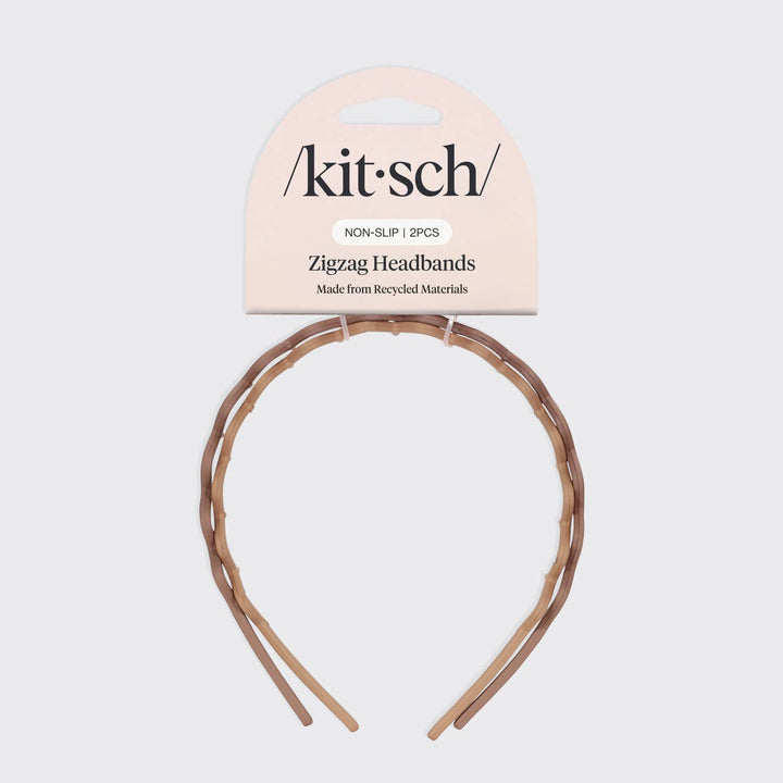 Recycled Plastic Zig Zag Headband 2pc - Neutral (LH)