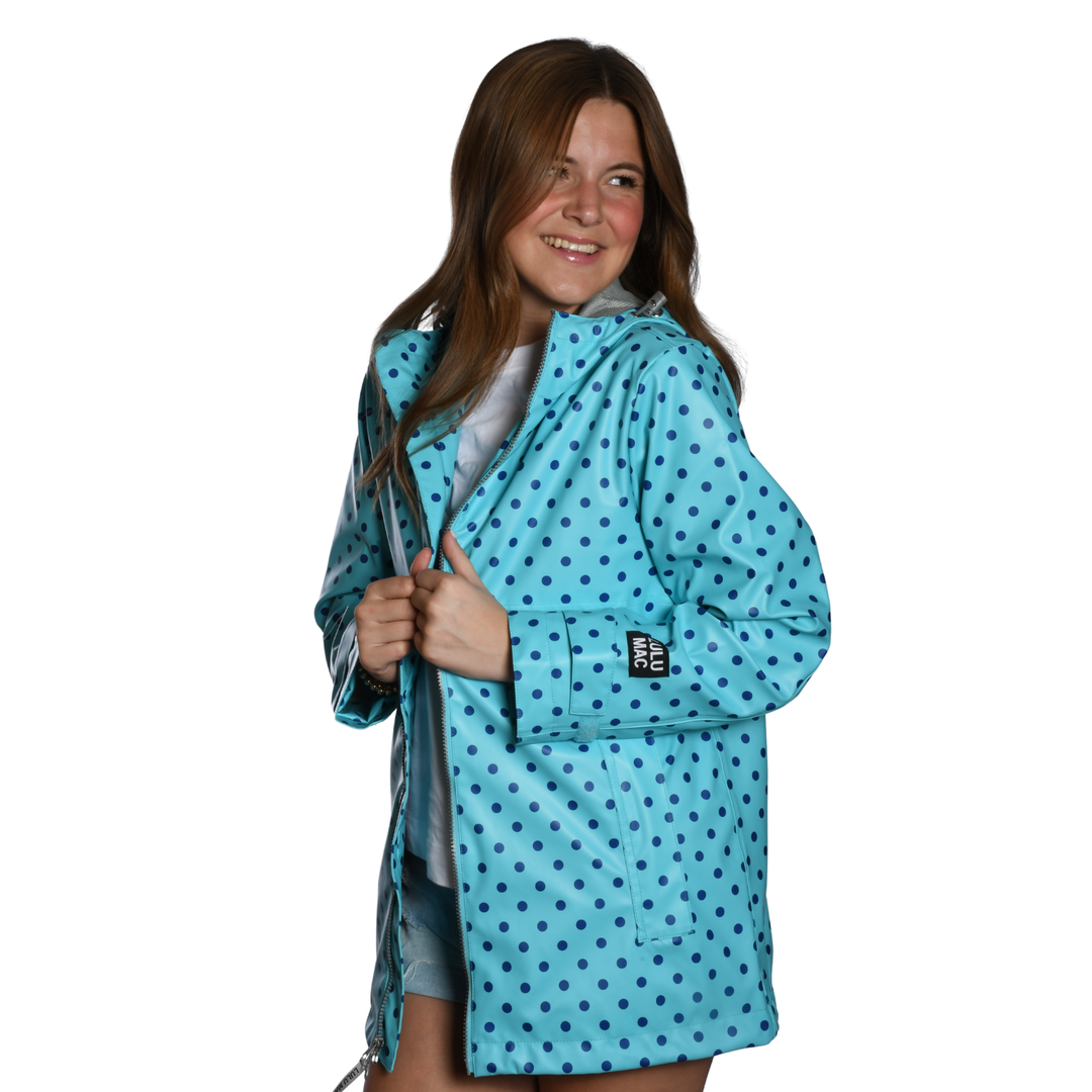 Lulu Mac- Blue/Navy Polka Dot Raincoat