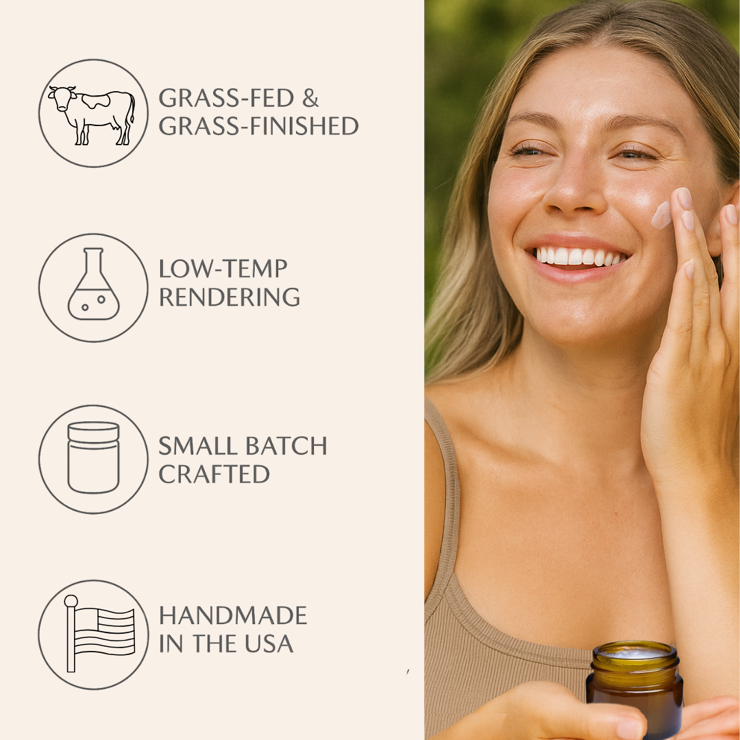 Grass-Fed Tallow & Wild Honey Skin Balm | 2 oz Glass Jar