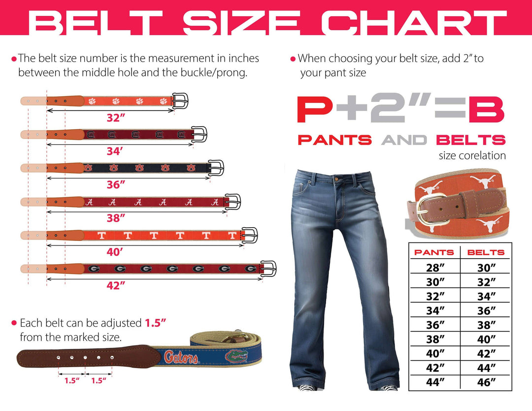 Georgia Bulldogs Men's Collegiate Woven Ribbon Belt.