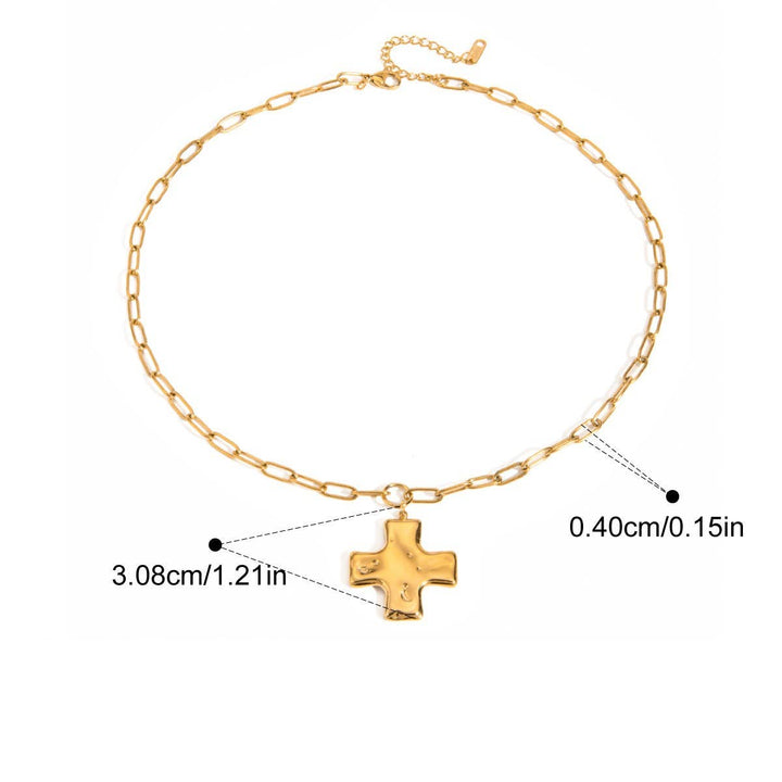 JOSSLYN-18K STAINLESS STEEL TARNISH FREE CROSS NECKLACE | 40NK9580