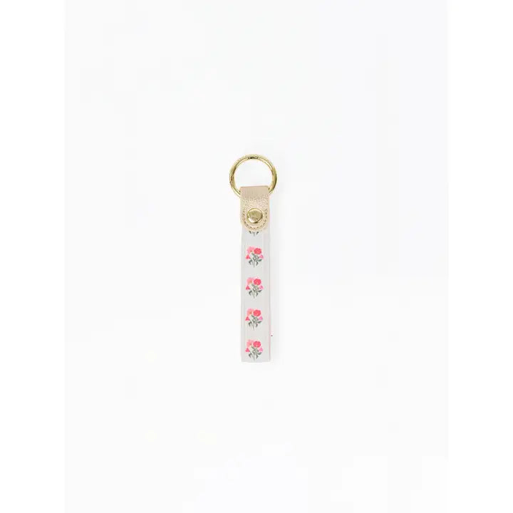 Mary Square Key Fob | Meadow Blush Stripe (LH)