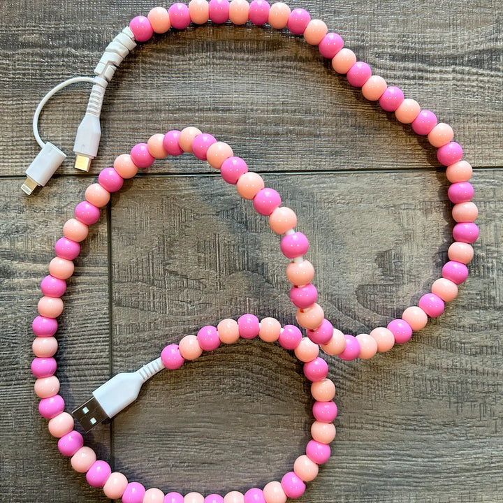 Beaded Phone Charger with Lightning & USB-C Cable