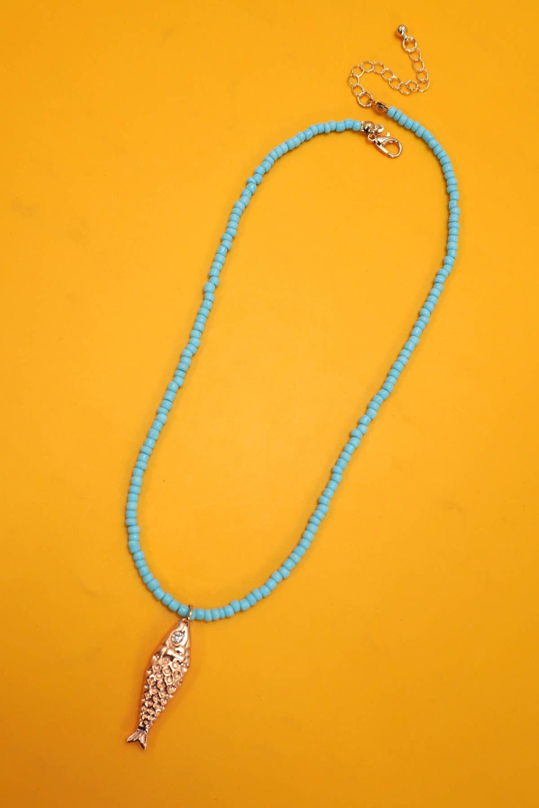 JOSSLYN-18K STAINLESS STEEL TARNISH FREE FISH NECKLACE | 40NK9537