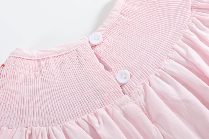 Lil Cactus - Pink Christmas Smocked Romper