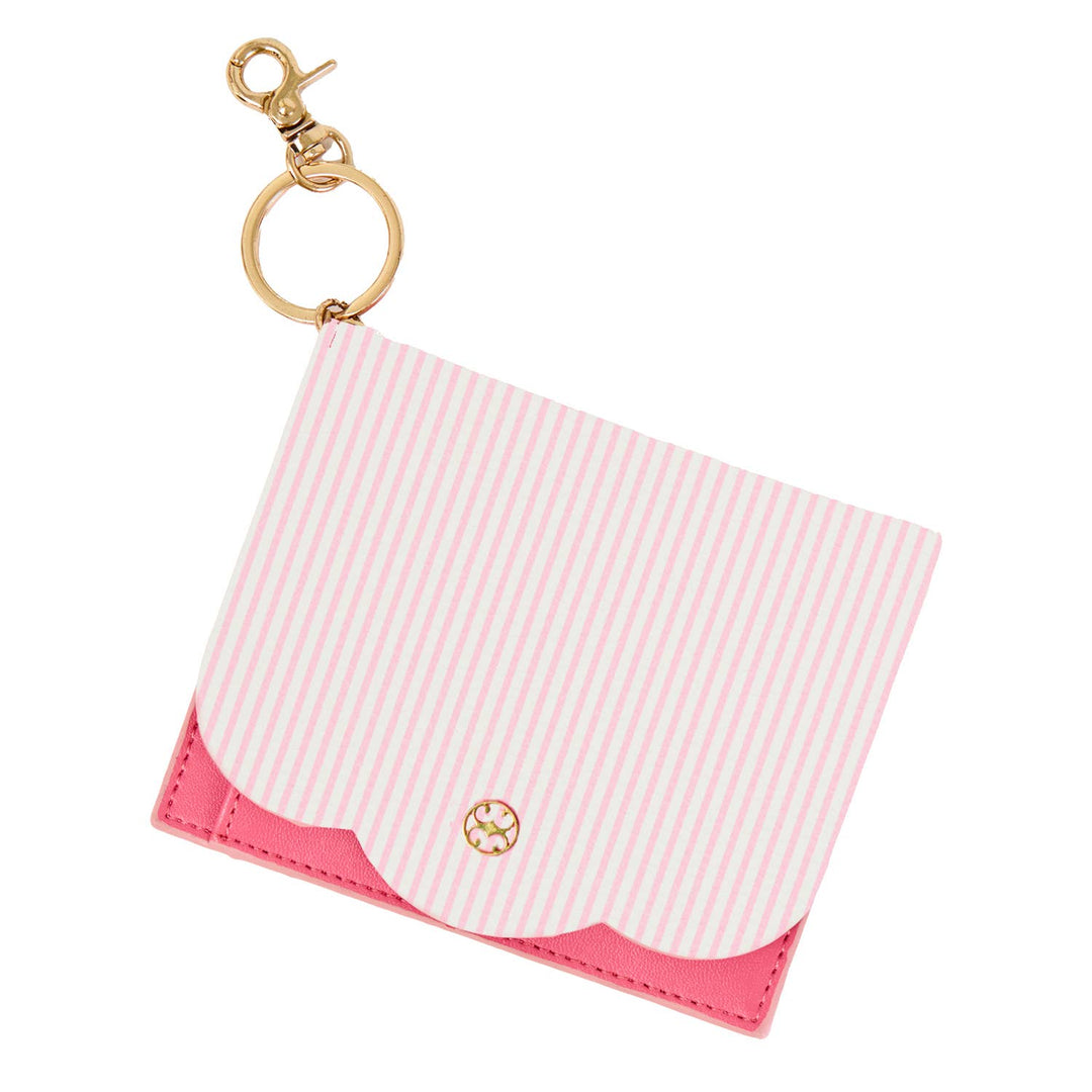 Pink Stripe Scalloped Wallet