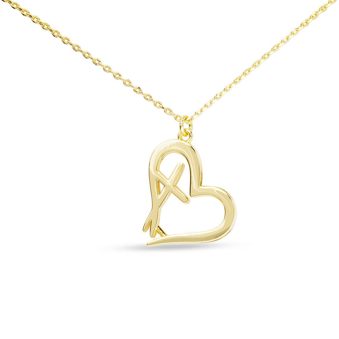 Amanda Blu-Gold Heart and Cross Necklace