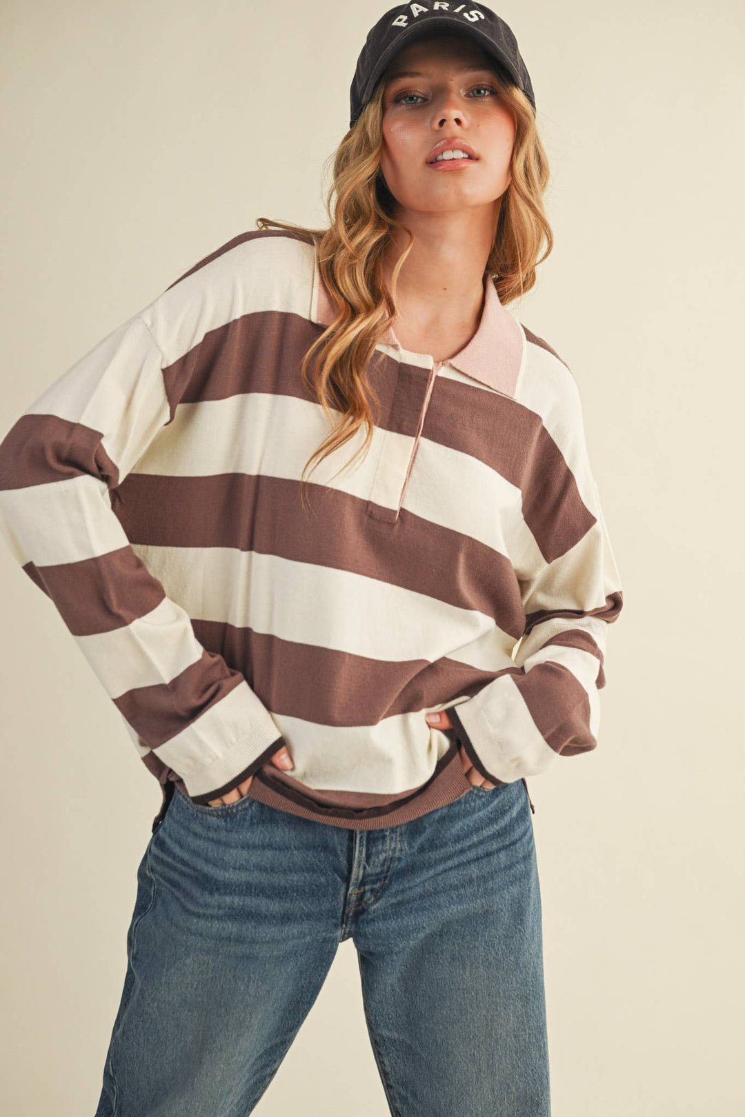 &MERCI - STRIPED RUGBY SWEATER