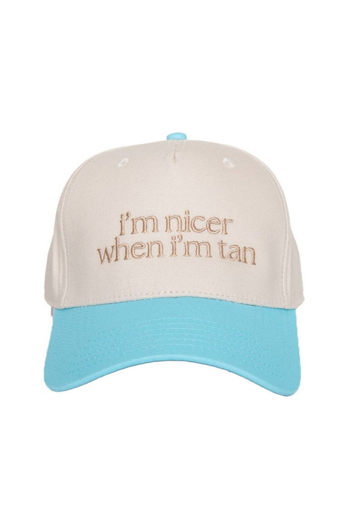I'm Nicer When I'm Tan Two-Toned Vintage Hats Grad Gift Idea: Pink and Light Pink Stripe