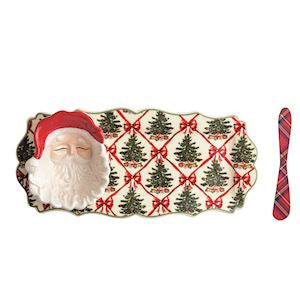Mud Pie Tree Tray & Santa Tidbit Set (JB)