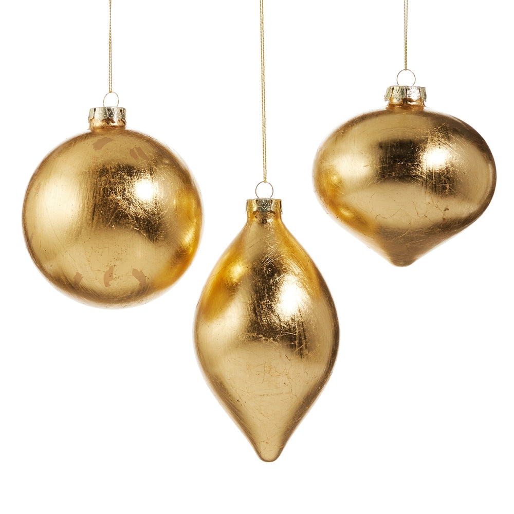 RAZ Imports 4" Gold Leaf Ornament  (LH)