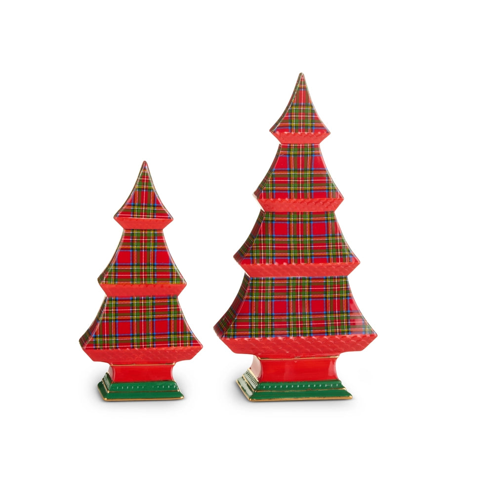 RAZ Imports 12.5" Plaid Tabletop Trees Set  (LH)