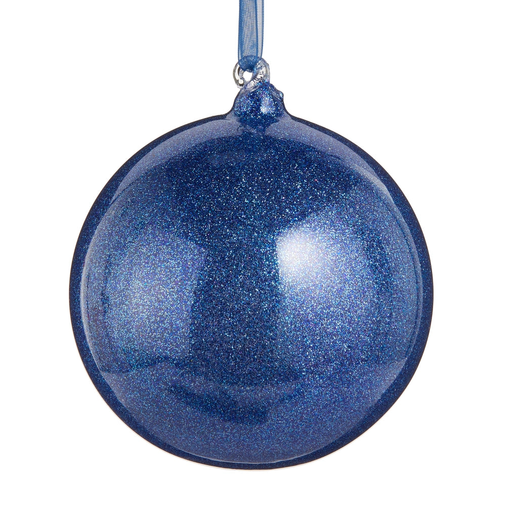RAZ Imports 4" Glitter Blue Ball Ornament (LH)