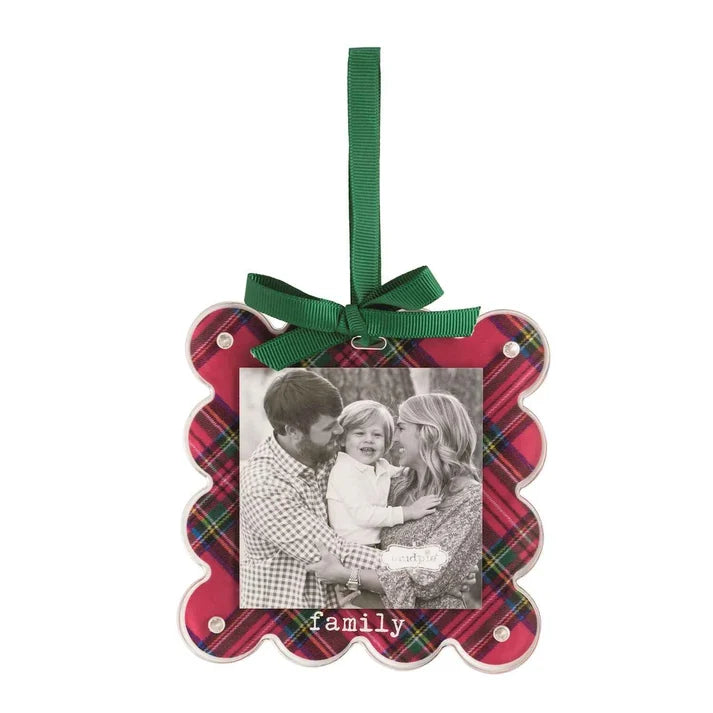 Mud Pie Family Tartan Photo Ornament (JB)