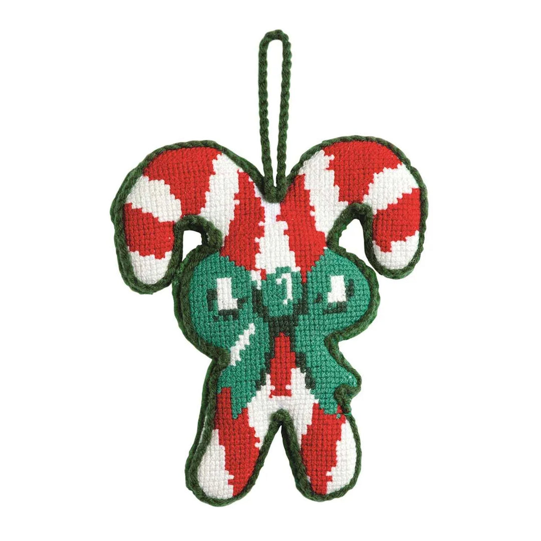 Mud Pie Candy Cane Needlepoint Christmas Ornament (JB)
