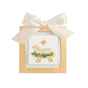 Mud Pie Baby Jesus Gold Painted Acrylic Ornament (JB)