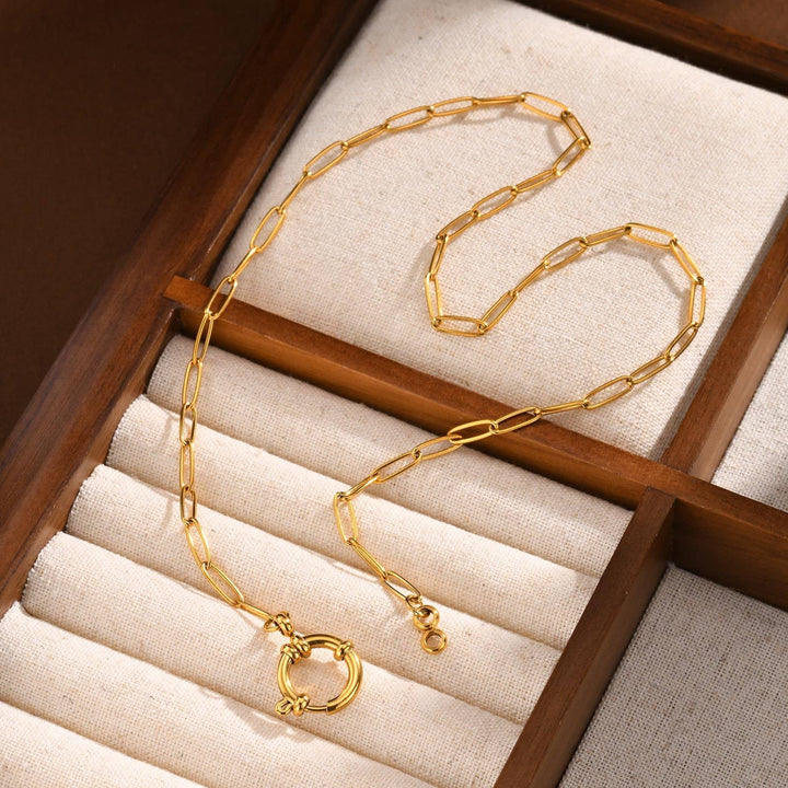 JOSSLYN-FREE CIRCLE 18K STAINLESS STEEL TARNISH NECKLACE | 40NK9402