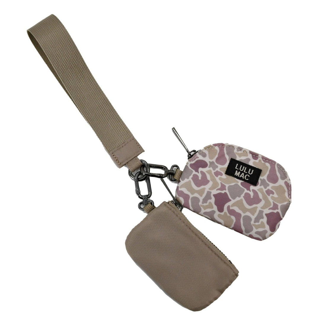 Lulu Mac-Camo/Beige Lulu Mac Double Pouch Wristlets