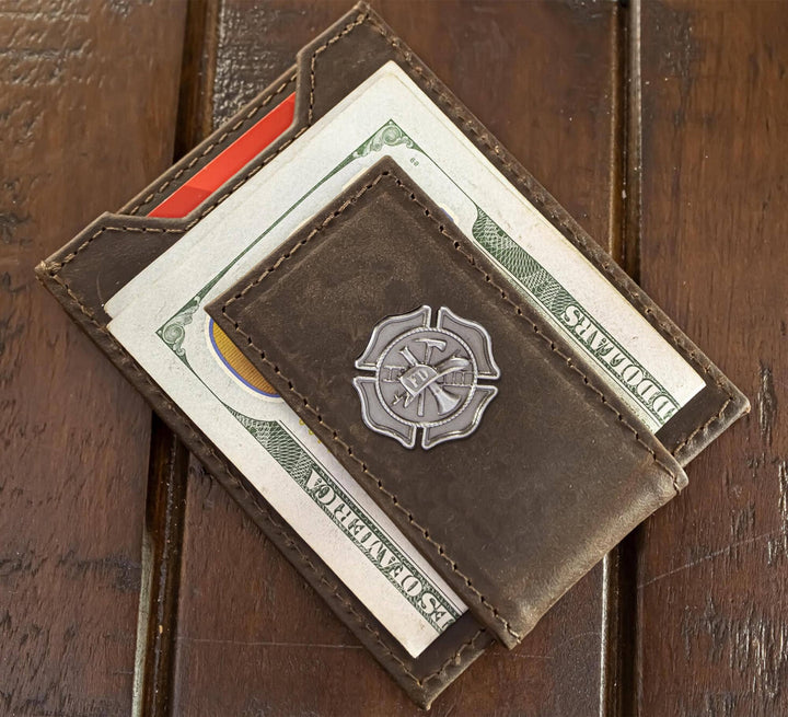 Zep-pro-Maltese Cross Magnetic Leather Slim Wallet