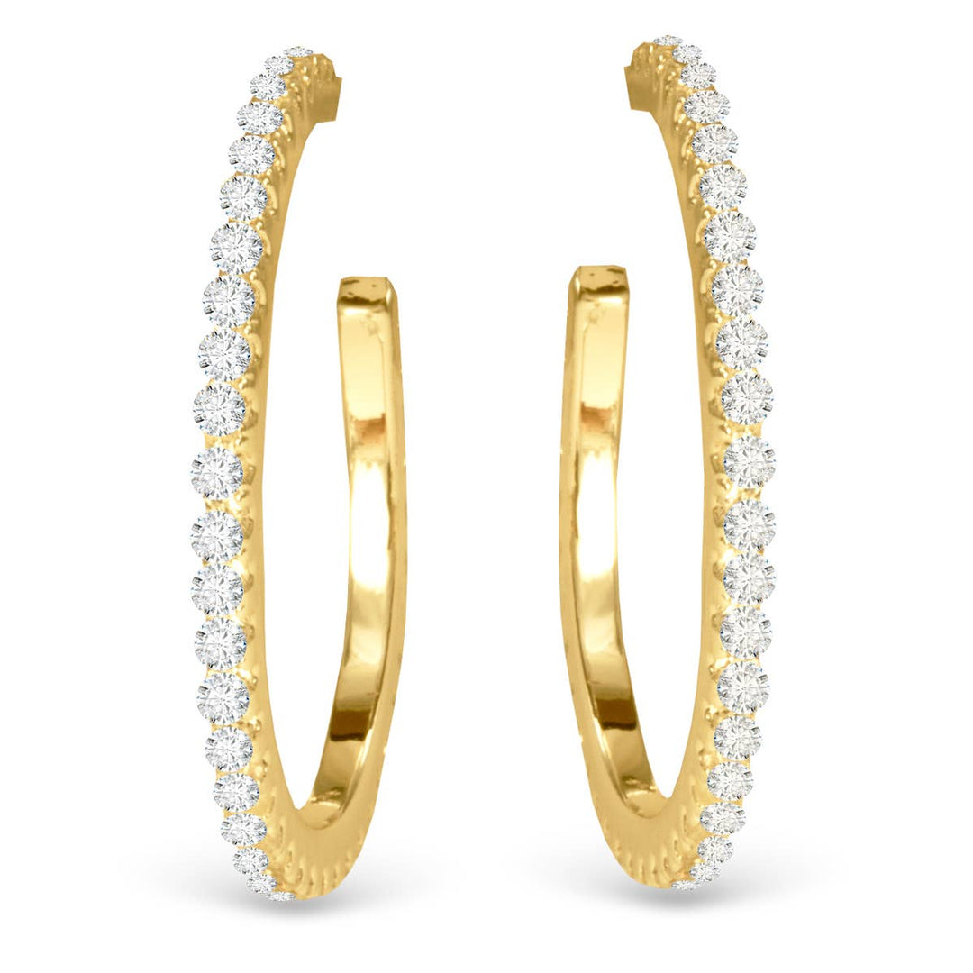 Amanda Blu-Micro CZ Hoop Earrings -  Gold