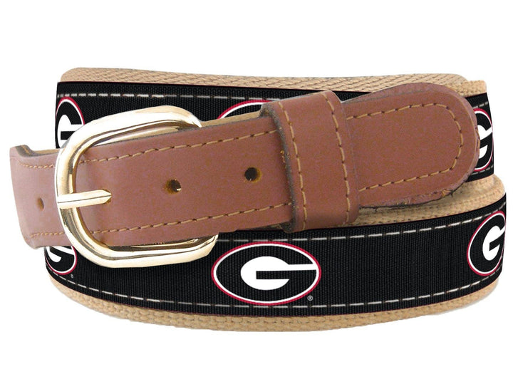 Georgia Bulldogs Men's Collegiate Woven Ribbon Belt.