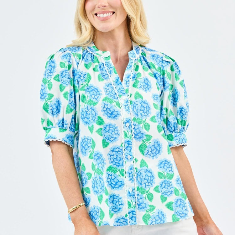 Elaine Summerfair Blue Top