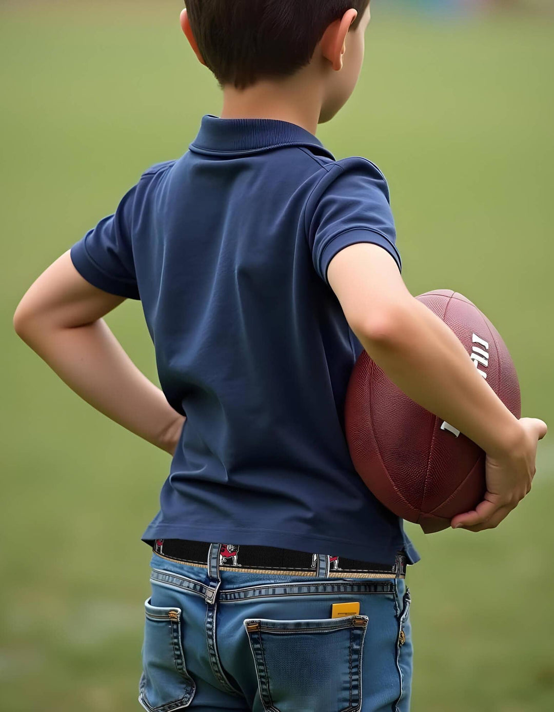 Youth Size UGA Standing Bulldog Collegiate Woven Ribbon Belt.