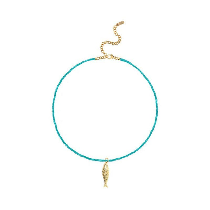 JOSSLYN-18K STAINLESS STEEL TARNISH FREE FISH NECKLACE | 40NK9537