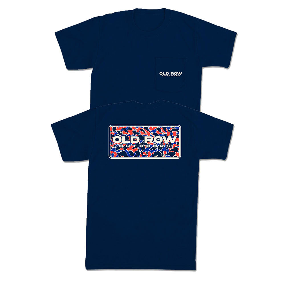Old Row USA Camo Flag Pocket Tee (Bark)