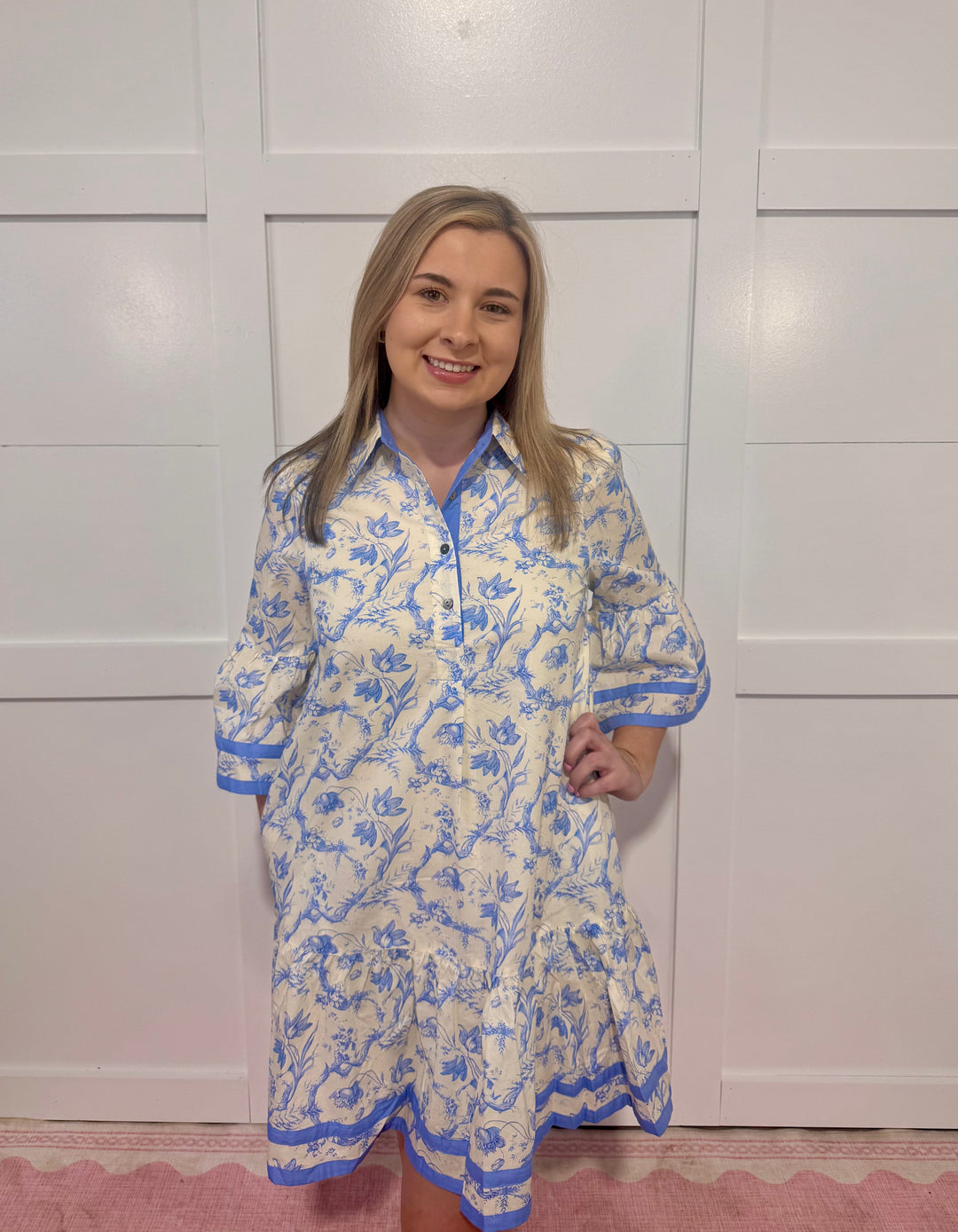 Whimsical Blue Floral Dress