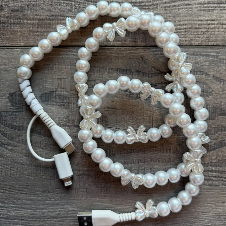 Beaded Phone Charger with Lightning & USB-C Cable