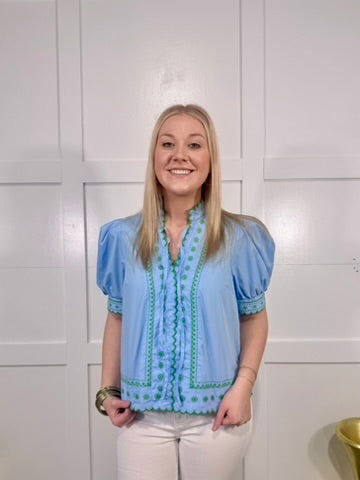 Southern Charm Blue Top