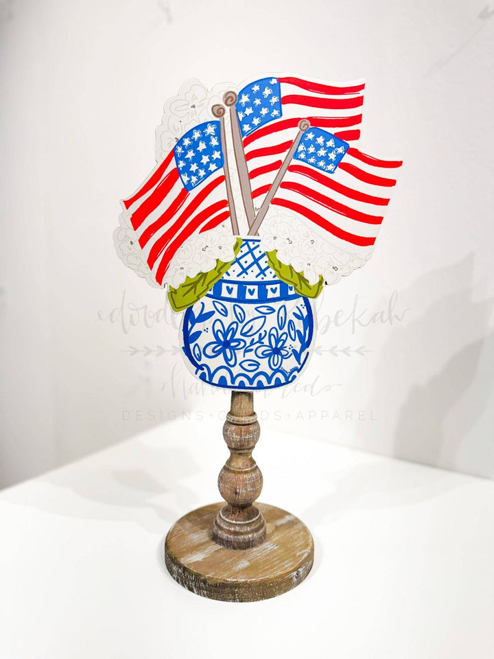 4th Flags Hydrangea Topper/Attachment: 12 inch Topper with peg (fits in the base)
