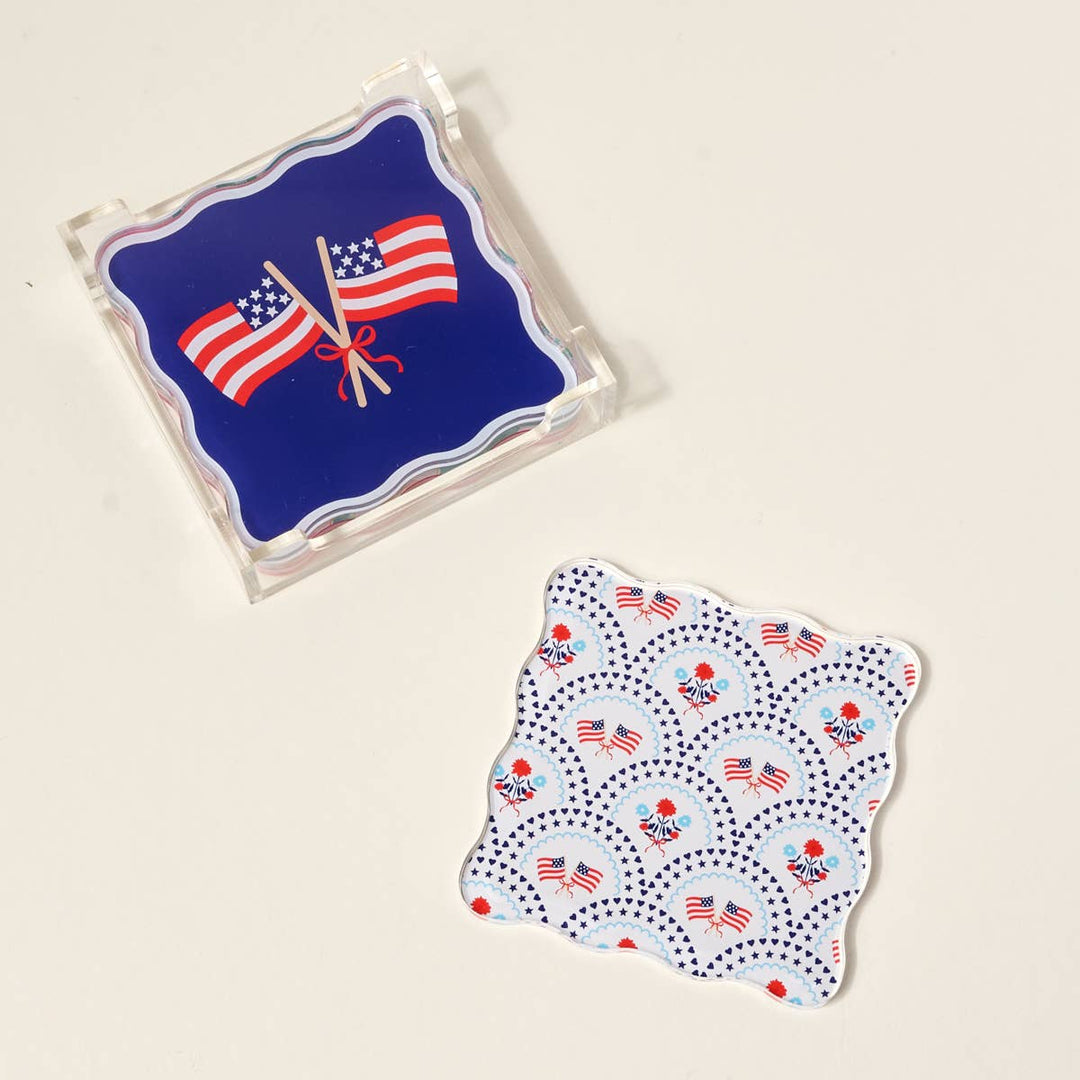 Table Talk Acrylic Coaster Set–All-American Darling