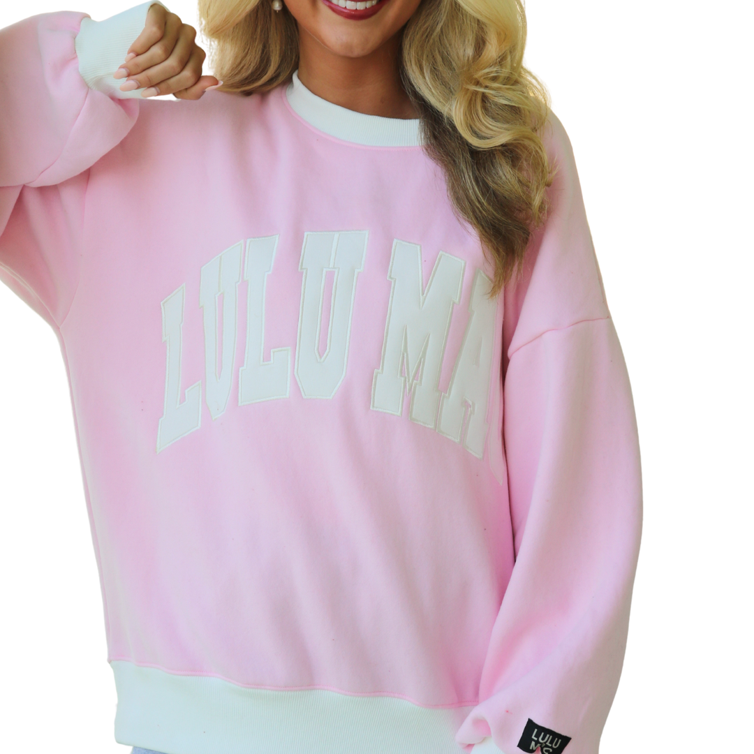 Lulu Mac-Sweatshirt- Block Pink/White - Stitch